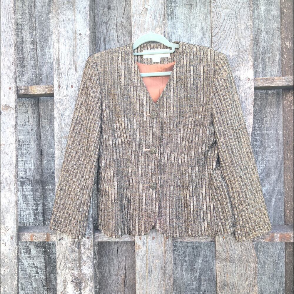 Vintage Doncaster 100% Silk Tweed Blazer Women's 10